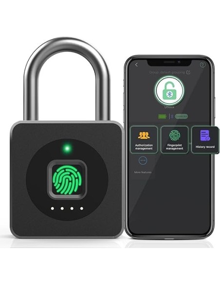 Pothunder Fingerprint Padlock, Fingerprint Lock with APP