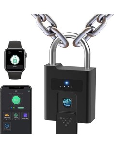 Padlock with Key eLinkSmart Fingerprint Padlock Waterproof Shockproof Heavy Duty