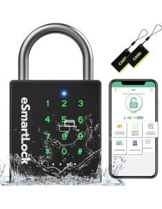 Pothunder Heavy Duty Smart Padlock, Bluetooth Padlock with Code and RFID