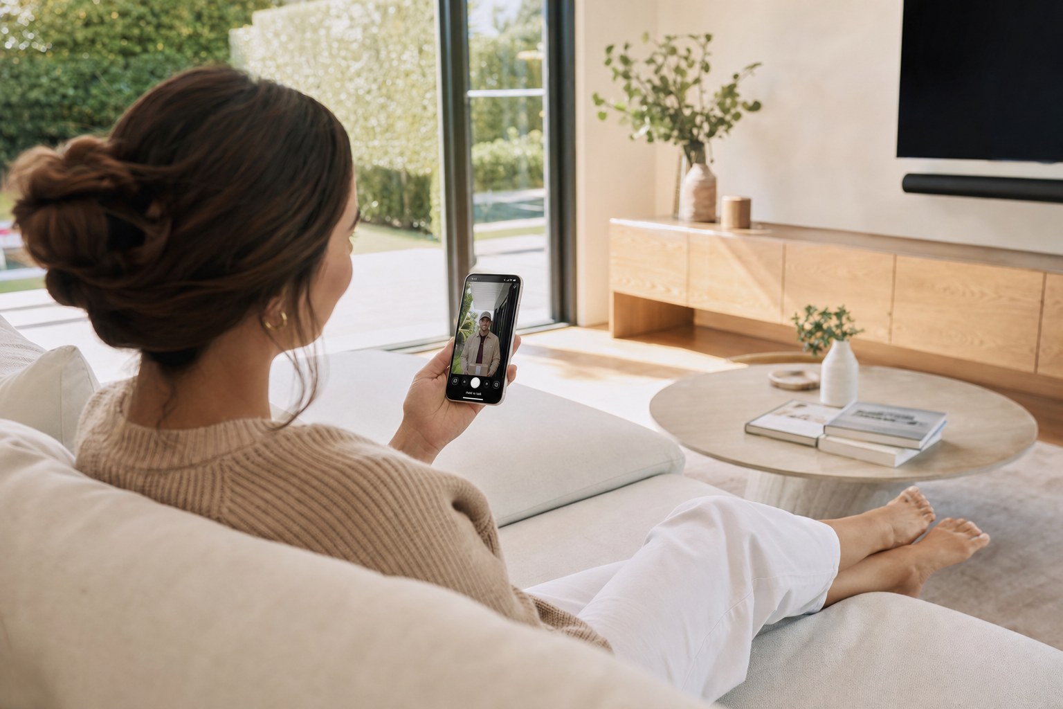 Answer the video intercom from your phone at home