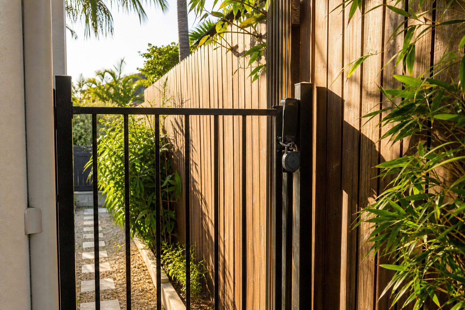 Side gate padlock