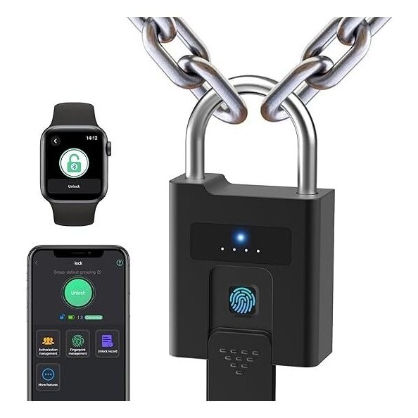 eLinkSmart Heavy-Duty Fingerprint Padlock