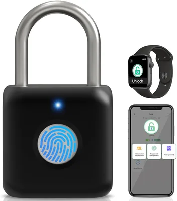 Pothunder Fingerprint Smart Padlock (Black)