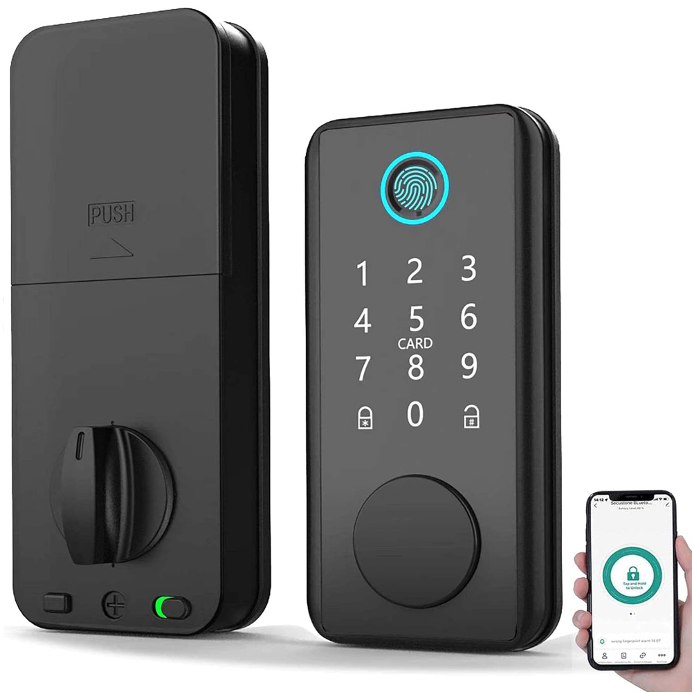 TEKXDD Smart Lock - 6 in 1 Touch with Bluetooth, Fingerprint Door Lock, Electronic Door Lock Biometric Electronic Door Locks with Deadbolt